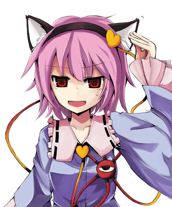 aoi_satsuki cat_ears hairband heart komeiji_satori pink_hair red_eyes touhou