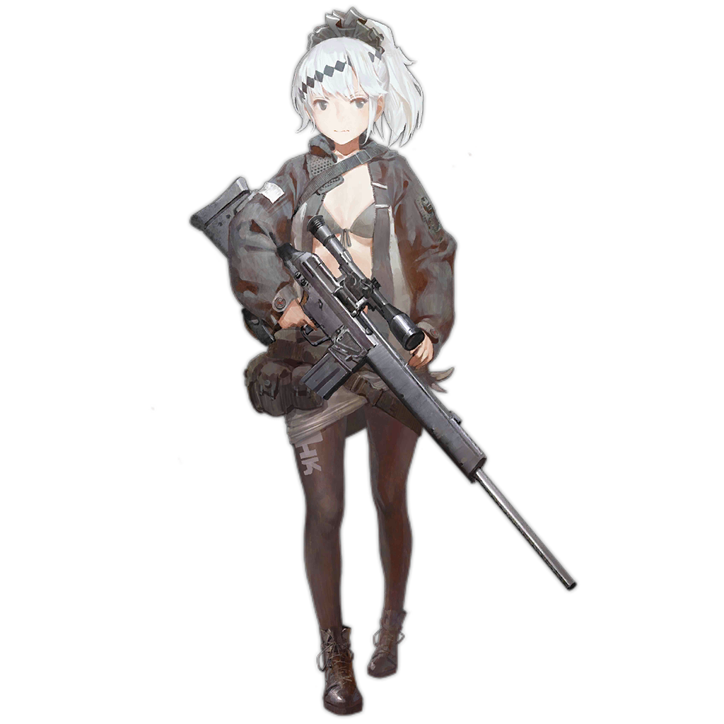 1girl bikini bikini_top black_boots black_jacket black_legwear boots breasts closed_mouth eyebrows finger_on_trigger full_body girls_frontline green_bikini_top green_eyes gun hair_ribbon hands_on_hips heckler_&amp;_koch holding holding_gun holding_weapon holster hood hooded_jacket jacket looking_to_the_side medium_breasts official_art pantyhose personification ponytail psg-1 psg-1_(girls_frontline) ribbon rifle scope short_hair silver_hair sniper_rifle solo standing swimsuit transparent_background weapon
