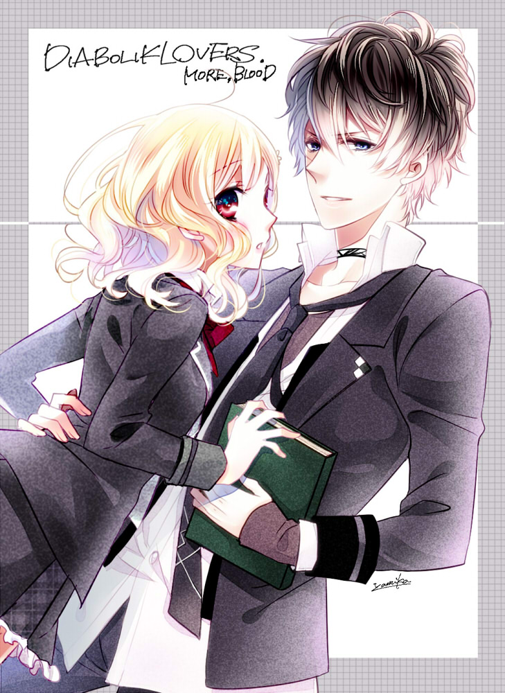 blonde_hair diabolik_lovers komori_yui mukami_ruki pink_eyes yamika