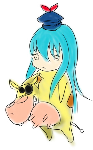 cartoon_network costume cow_&amp;_chicken cow_(character) cow_(character)_(cosplay) crossover kamishirasawa_keine lowres parody solo touhou