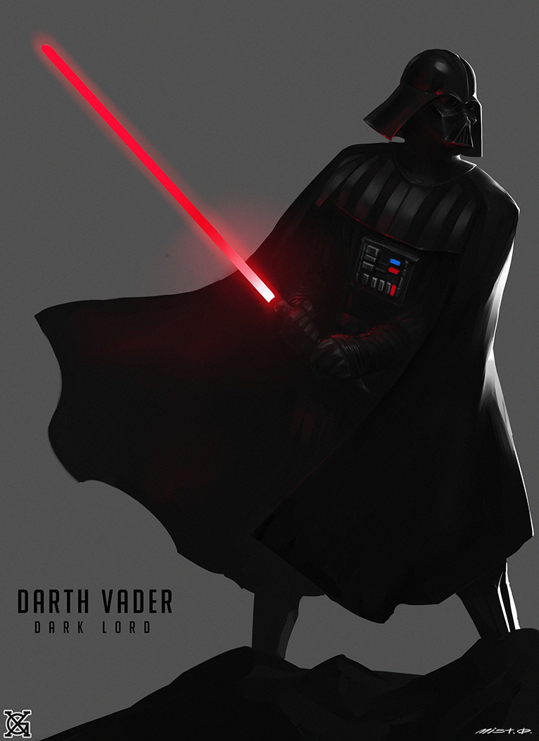 1boy armor cape character_name cyborg darth_vader energy_sword helmet lightsaber male_focus signature solo star_wars sword watermark weapon xiaoguimist