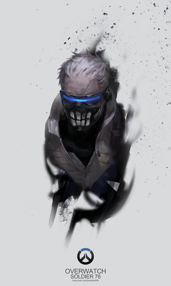 1boy alle_page face_mask facial_mark jacket mask overwatch scar short_hair soldier:_76_(overwatch) visor white_hair