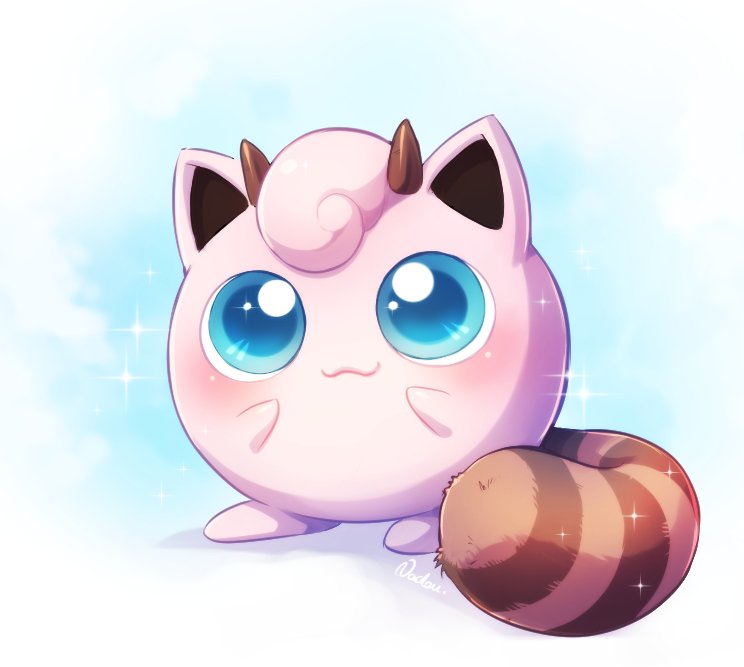 :3 fusion jigglypuff nadine_saint-pol no_humans pokemon pokemon_(creature) pokemon_(game) pokemon_gsc sentret