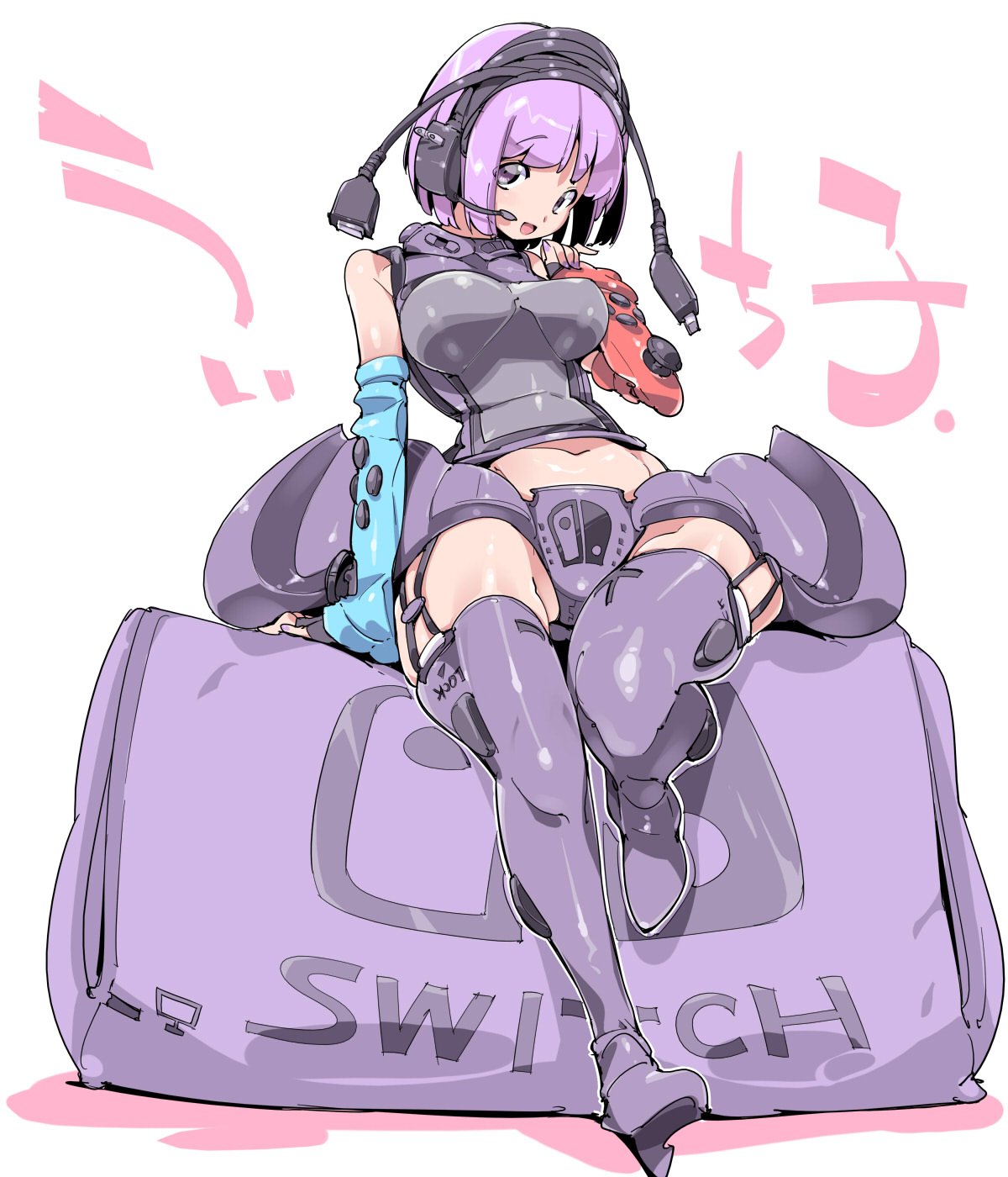 chris_(mario) highres nintendo_switch personification purple_hair violet_eyes