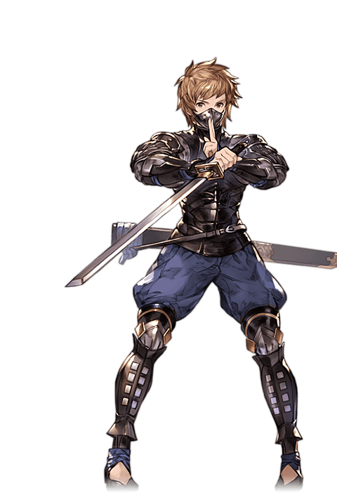 1boy alpha_transparency arm_guards armor full_body gran_(granblue_fantasy) granblue_fantasy japanese_armor kuji-in leotard male_focus mask minaba_hideo ninja ninja_(granblue_fantasy) official_art scabbard sheath shin_guards solo sword transparent_background unsheathed weapon wide_stance