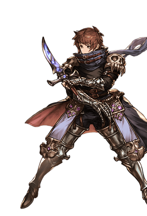 1boy alpha_transparency armor armored_boots boots brown_eyes brown_hair enhancer_(granblue_fantasy) full_body gauntlets gran_(granblue_fantasy) granblue_fantasy male_focus minaba_hideo official_art pauldrons solo sword transparent_background weapon