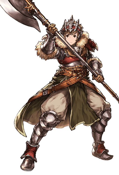 1boy alpha_transparency armor armored_boots axe boots full_body gran_(granblue_fantasy) granblue_fantasy helmet male_focus minaba_hideo official_art solo transparent_background warrior_(granblue_fantasy) weapon wide_stance