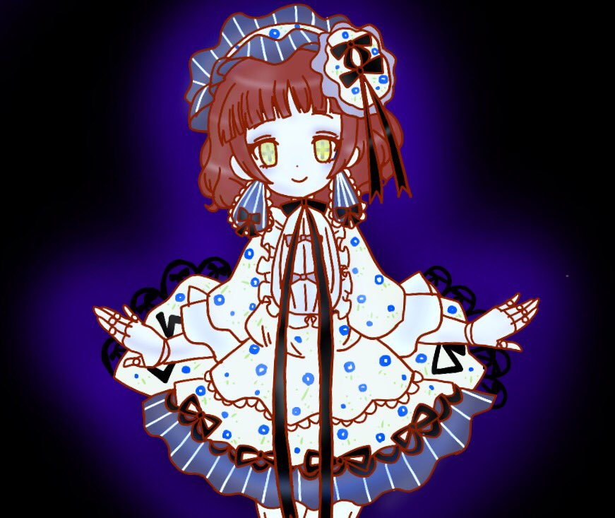 1girl brown_hair doll_joints gothic_lolita lolita_fashion mahou_shoujo_ikusei_keikaku mahou_shoujo_ikusei_keikaku_restart moka_panda rionetta short_hair smile solo yellow_eyes