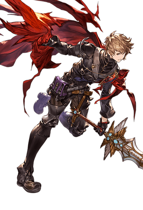1boy alpha_transparency boots brown_eyes brown_hair cape cosplay full_body gideon_(lord_of_vermillion) gideon_(lord_of_vermillion)_(cosplay) gran_(granblue_fantasy) granblue_fantasy looking_at_viewer lord_of_vermilion lord_of_vermilion_iii male_focus minaba_hideo parted_lips red_cape running serious short_hair solo sword transparent_background weapon