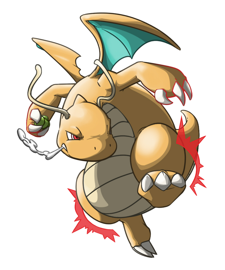 angry berry blowing_smoke claws dragon dragonite oden_(madsword) pokemon