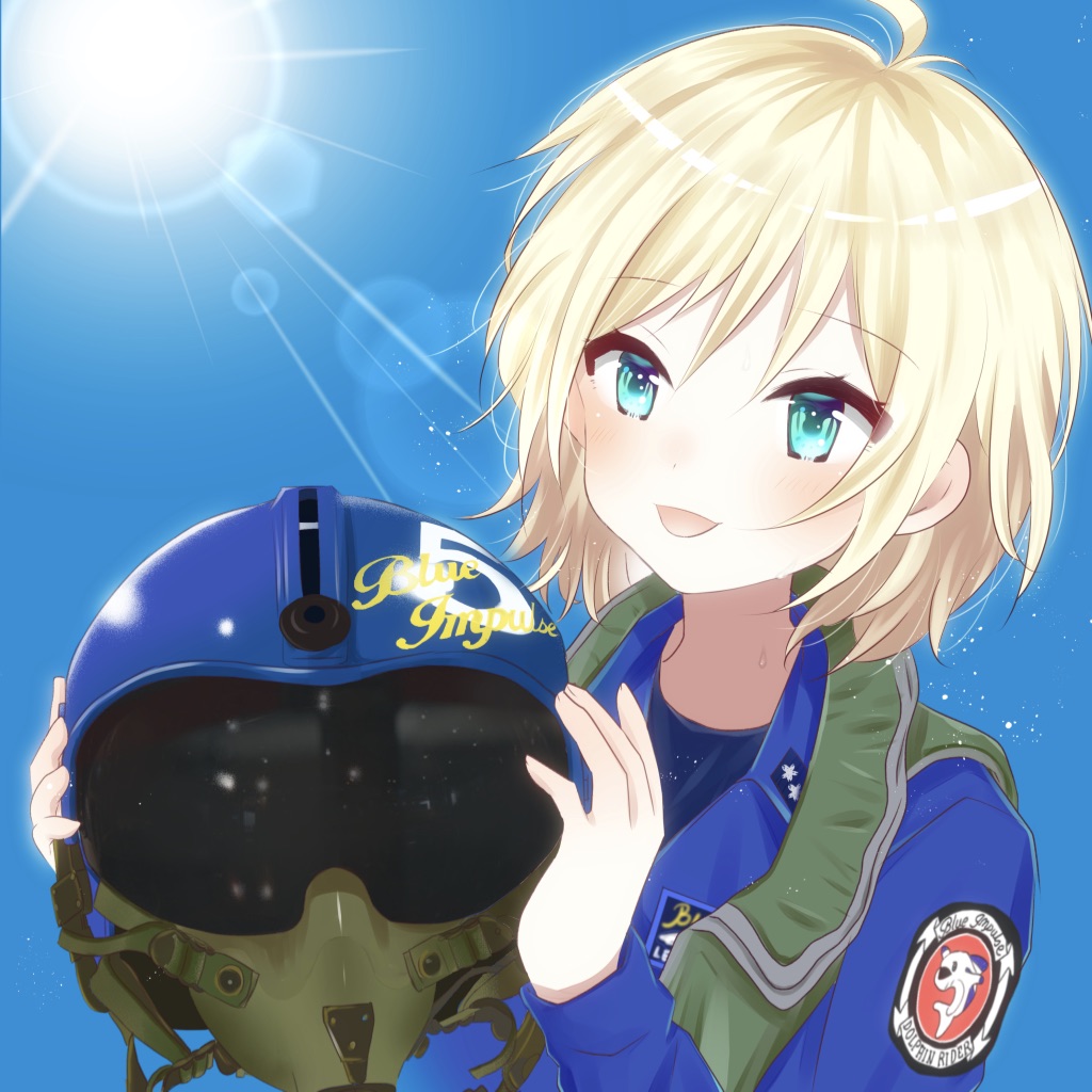 1girl blonde_hair helmet original oxygen_mask pilot pilot_suit solo tmg4104