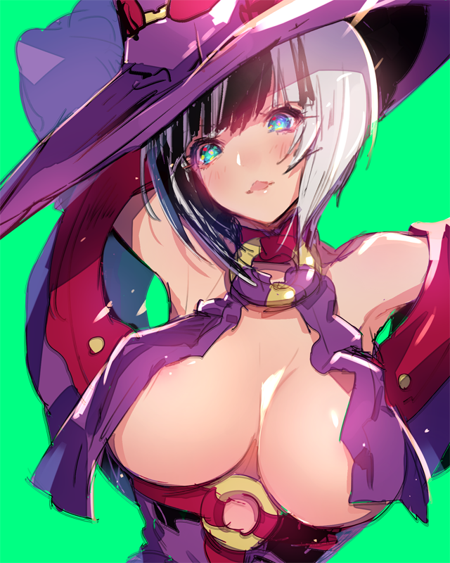 arc_system_works belts collar color_pallete guilty_gear guilty_gear_xrd hat i-no leather_jacket oro_(sumakaita) under_boob