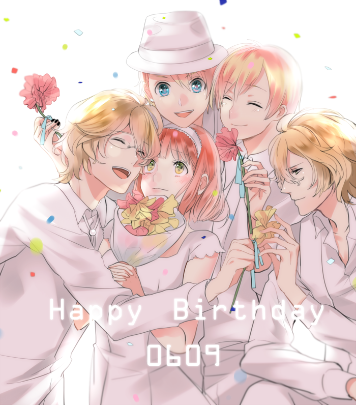 blonde_hair blue_eyes kurusu_kaoru kurusu_shou nanami_haruka shinomiya_natsuki syrup_san uta_no_prince-sama