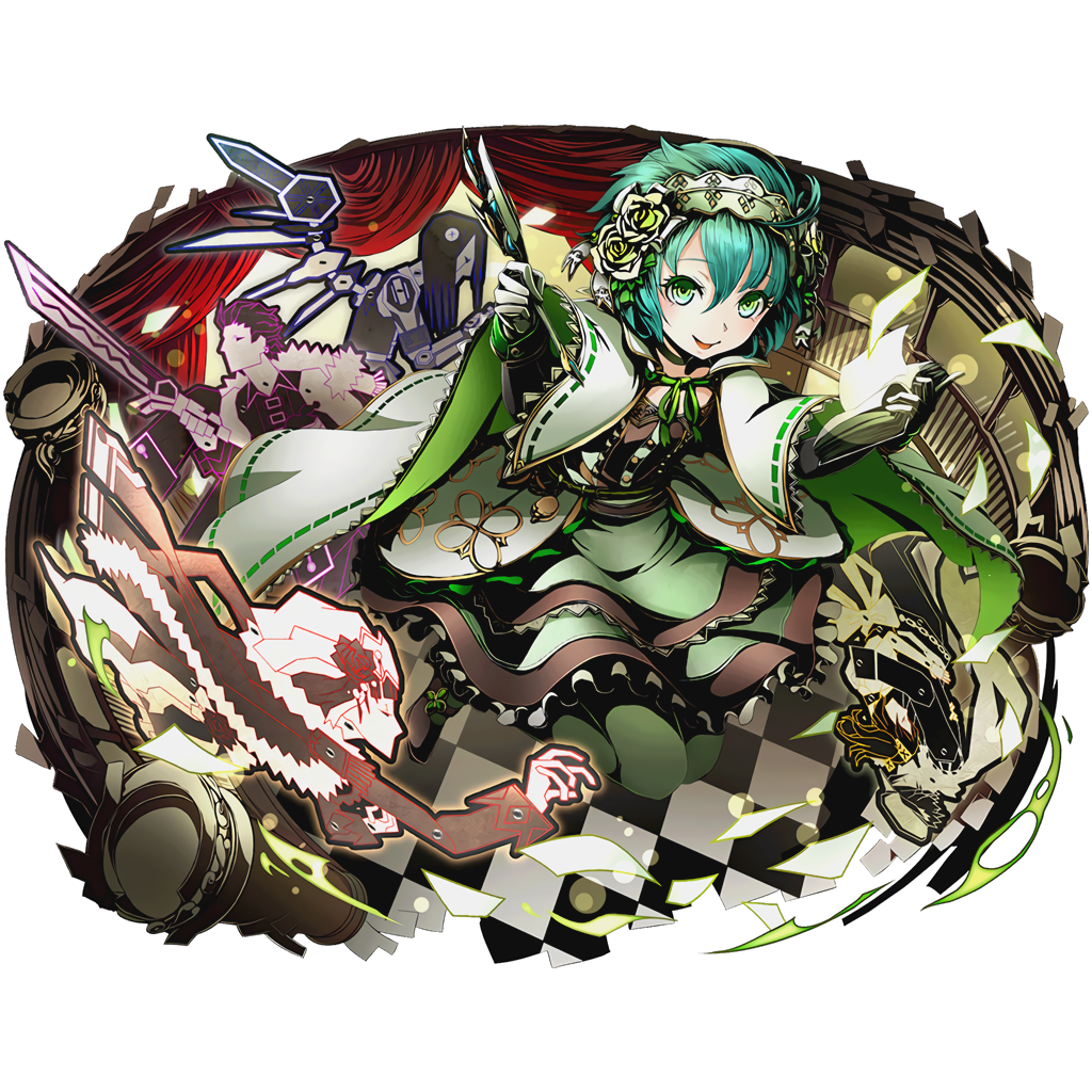 1boy book checkered divine_gate dress full_body gloves green_dress green_eyes green_hair green_ribbon holding holding_book kiyoshi_geki_no_gikyoku lace-trimmed_sleeves looking_at_viewer neck_ribbon official_art open_book ribbon shakespear_(kiyoshi_geki_no_gikyoku) short_hair solo tongue tongue_out transparent_background trap ucmm white_gloves
