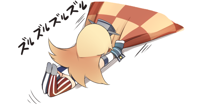 american_flag_legwear blonde_hair chibi comic commentary_request crop_top dragging elbow_gloves gloves hat ido_(teketeke) iowa_(kantai_collection) kantai_collection kotatsu long_hair skirt solo table thigh-highs translation_request white_background