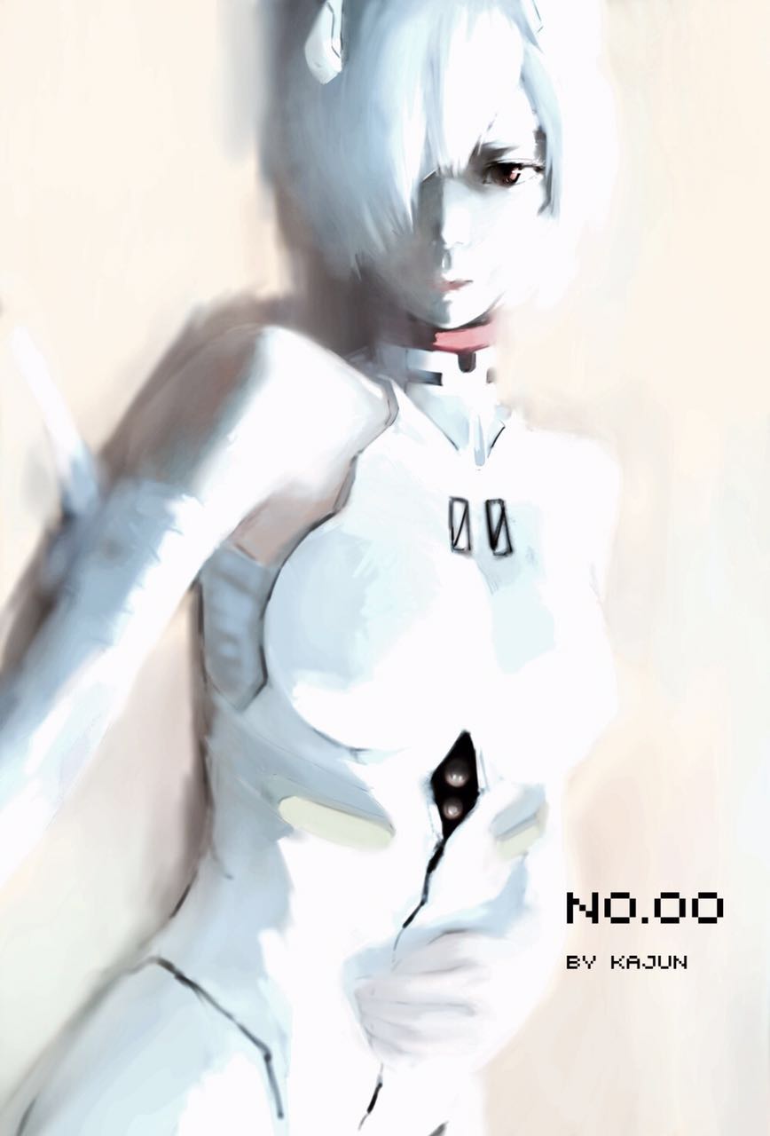 alternate_costume artist_name ayanami_rei hand_on_own_chest highres looking_at_viewer lying neon_genesis_evangelion plugsuit titl white_hair