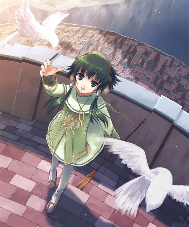 bird birds green_eyes green_hair hair_tubes ion male pantyhose tales_of_(series) tales_of_the_abyss trap yakka
