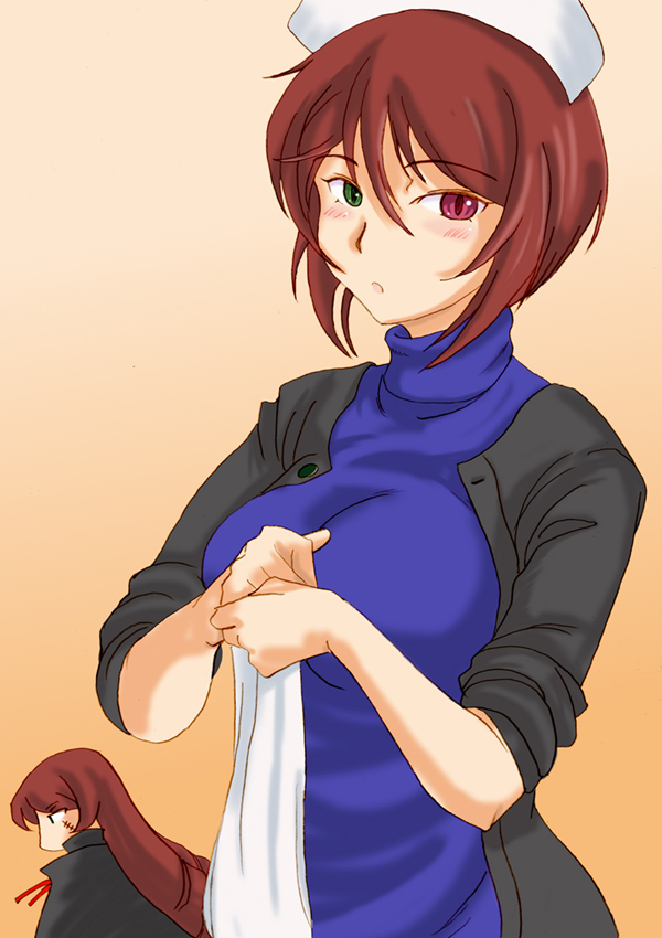 brown_hair casual heterochromia long_hair rozen_maiden short_hair souseiseki suiseiseki very_long_hair