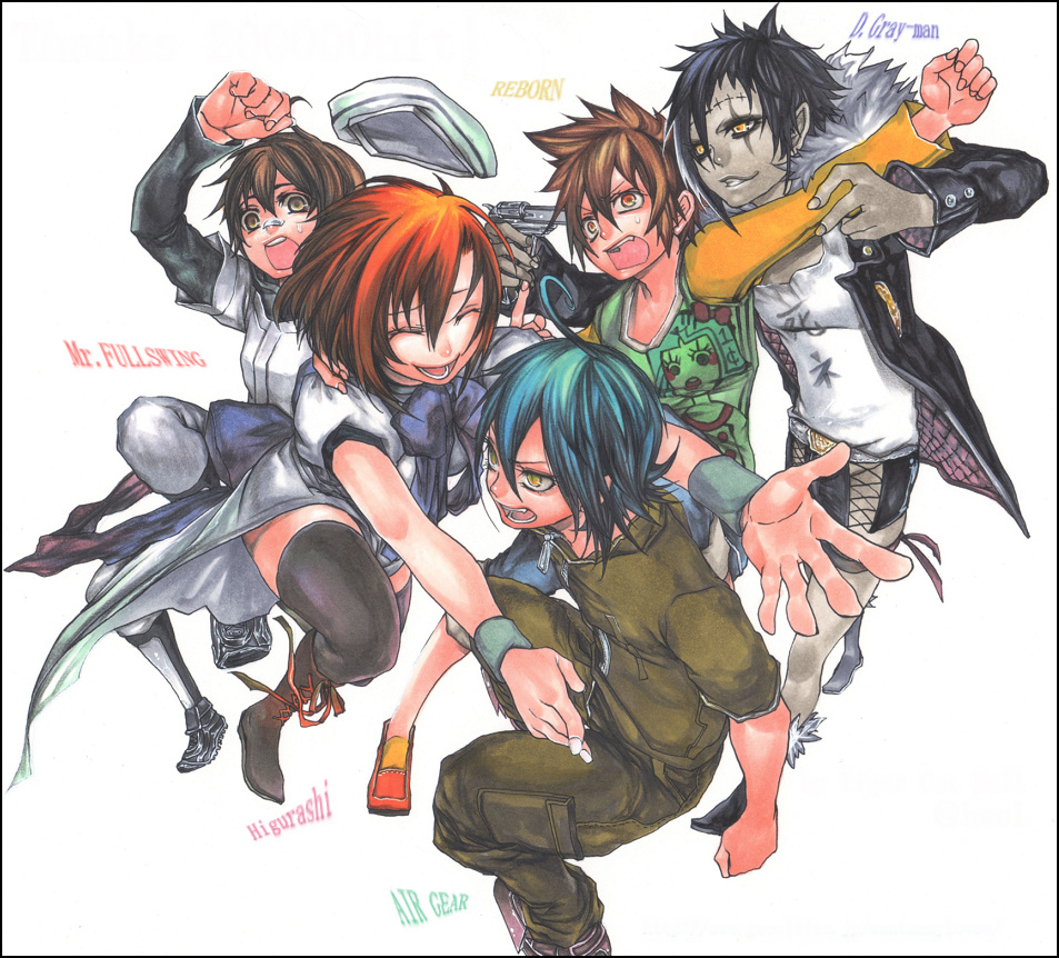 crossover d.gray-man devit everyone higurashi_no_naku_koro_ni inori_takeomi katekyo_hitman_reborn katekyo_hitman_reborn! mr._fullswing mr.fullswing ryuuguu_rena tcb wanijima_akito