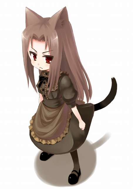 animal_ears cat_ears cat_tail fleta fuyu_no_kareha mabinogi maid maid_dress original red_eyes tail