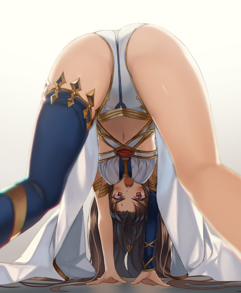 1girl all_fours ass black_hair black_legwear blush breasts crown earrings fate/grand_order fate_(series) hair_ribbon ishtar_(fate/grand_order) jewelry kabocha_(monkey4) long_hair looking_at_viewer open_mouth red_eyes ribbon shiny shiny_skin single_thighhigh solo thigh-highs tohsaka_rin