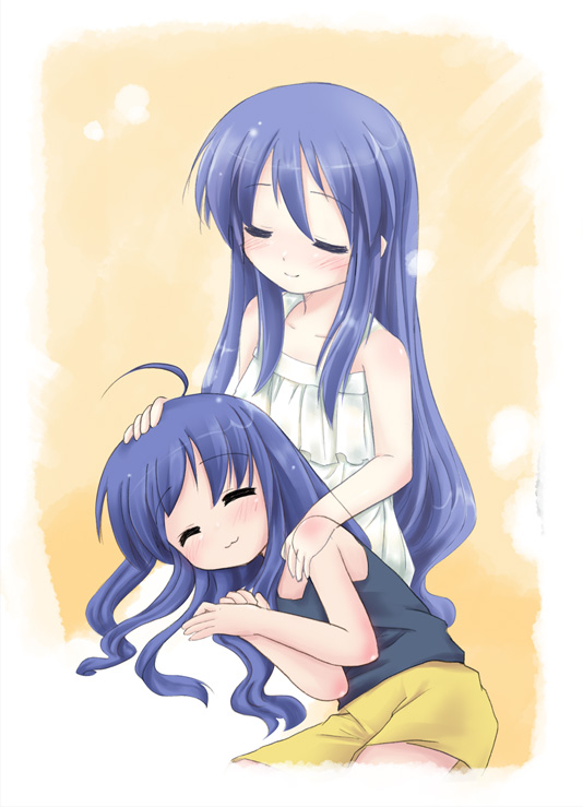 casual closed_eyes ghost izumi_kanata izumi_konata lucky_star mother_and_daughter niiya sleeping