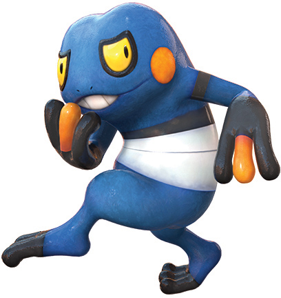 croagunk frog lowres no_humans official_art pokemon pokemon_(creature) pokemon_(game) pokemon_dppt pokken_tournament