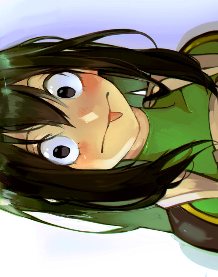 1girl :p asui_tsuyu black_hair blush bodysuit boku_no_hero_academia desuzee frog_girl long_hair sideways solo tongue tongue_out upper_body