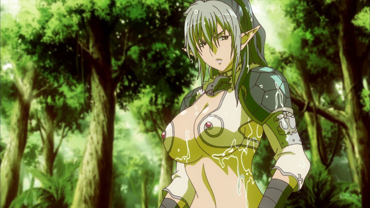 arms_(company) echidna forest jungle nature queen's_blade screencap wet wet_clothes