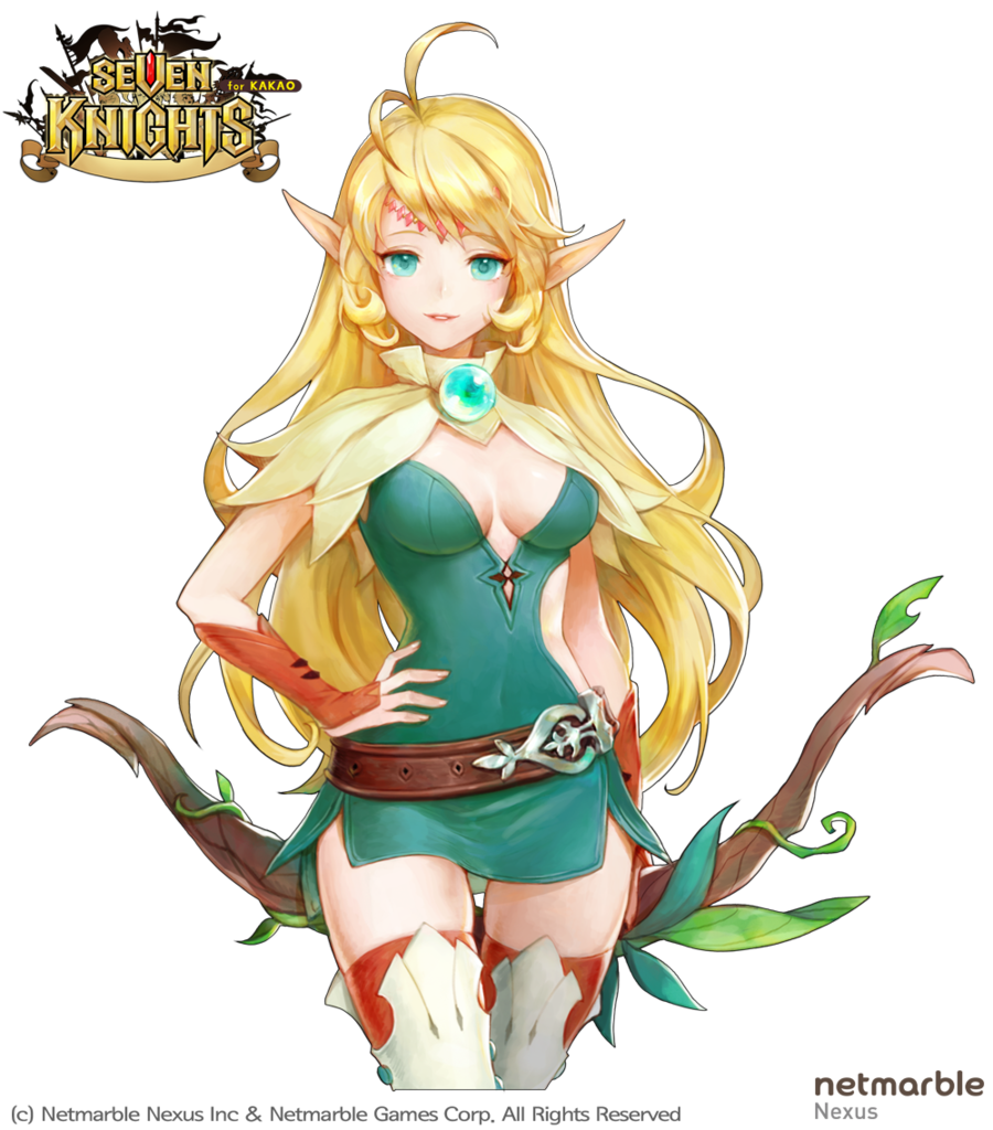 1girl antenna_hair aqua_eyes arm_warmers belt blonde_hair boots bow_(weapon) breasts capelet circlet copyright_name cowboy_shot dress green_dress hand_on_hip jupy_(seven_knights) long_hair looking_at_viewer medium_breasts pointy_ears red_legwear seven_knights short_dress simple_background smile solo strapless strapless_dress thigh-highs thigh_boots watermark weapon white_background yuri_(anachronic)