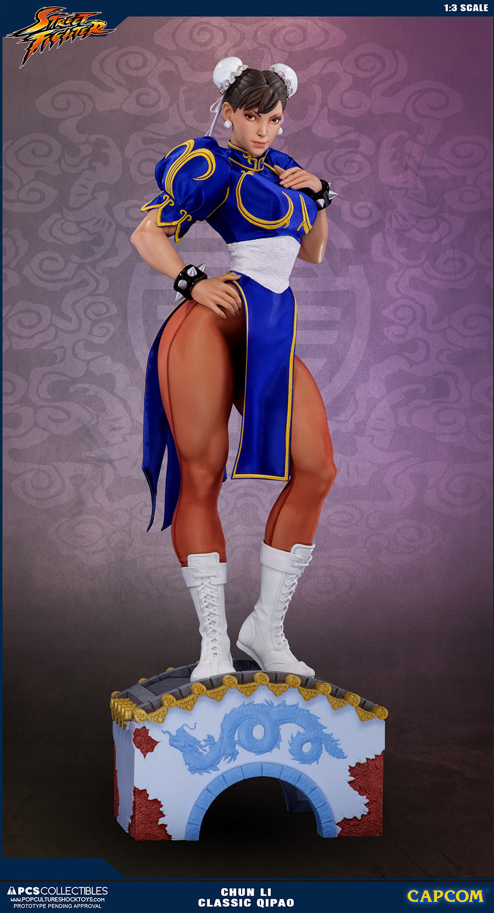 1girl boots bracelet brown_hair bun_cover capcom chinese_clothes chun-li copyright_name cross-laced_footwear figure full_body highres jewelry pantyhose photo puffy_short_sleeves puffy_sleeves short_sleeves smile solo spiked_bracelet spikes street_fighter watermark web_address