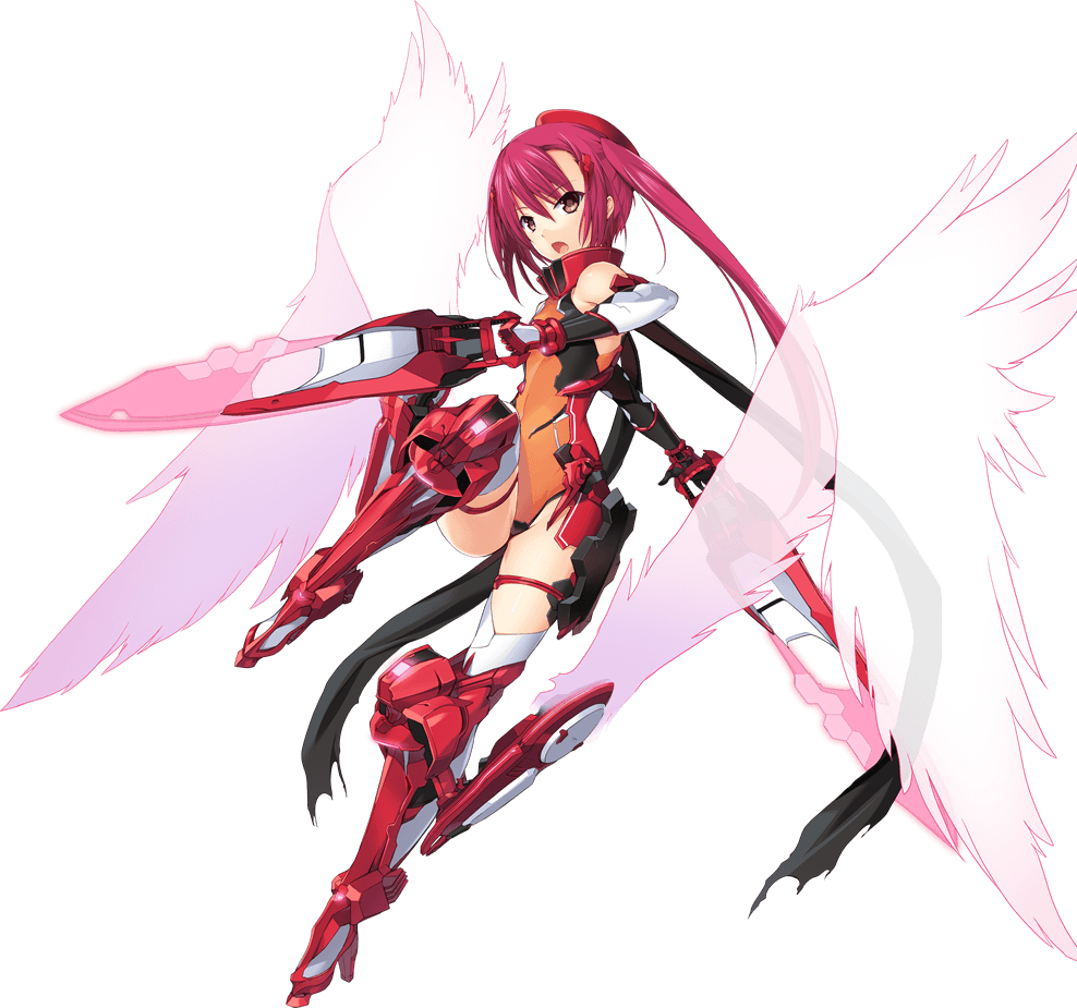 1girl armor armored_boots boots brown_eyes dual_wielding elbow_gloves full_body gloves holding holding_weapon leotard open_mouth redhead side_ponytail solo transparent_background weapon