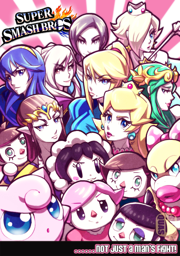 black_hair blonde_hair blue_eyes blue_hair brown_hair crown doubutsu_no_mori dress female_my_unit_(fire_emblem:_kakusei) fire_emblem fire_emblem:_kakusei green_eyes green_hair hair_over_one_eye ice_climber jigglypuff kid_icarus kid_icarus_uprising long_hair looking_at_viewer lucina super_mario_bros. metroid multiple_girls my_unit_(fire_emblem:_kakusei) nana_(ice_climber) nintendo palutena pink_dress pointy_ears pokemon pokemon_(creature) ponytail princess_peach princess_zelda quas-quas rosetta_(mario) samus_aran short_hair smile super_mario_bros. super_mario_galaxy super_smash_bros. the_legend_of_zelda the_legend_of_zelda:_twilight_princess tiara twintails villager_(doubutsu_no_mori) violet_eyes white_hair wii_fit wii_fit_trainer zero_suit