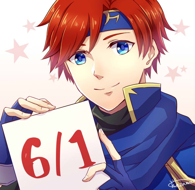 1boy armor blue_eyes fire_emblem fire_emblem:_fuuin_no_tsurugi headband kazame looking_at_viewer male_focus number_pun redhead roy_(fire_emblem) short_hair smile