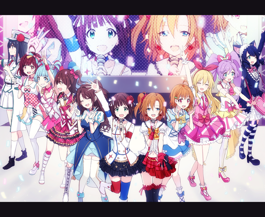 10s 6+girls aikatsu! amami_haruka bokura_wa_ima_no_naka_de cyan_(show_by_rock!!) hijirikawa_shian hoshimiya_ichigo idol idolmaster idolmaster_cinderella_girls idolmaster_million_live! kasukabe_haru kousaka_honoka love_live! love_live!_school_idol_project love_live!_sunshine!! manaka_lala multiple_girls nanasaki_nicole nanase_yoshino pripara screen shimamura_uzuki show_by_rock!! stage stage_lights takami_chika tokyo_7th_sisters tong1494 trait_connection wake_up_girls!