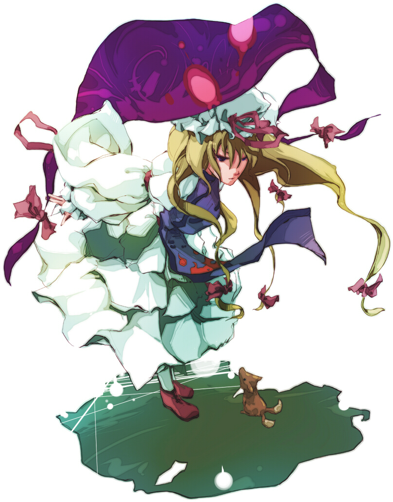 dain gap hair_ribbon hair_ribbons hat long_hair ribbon ribbons touhou yakumo_yukari