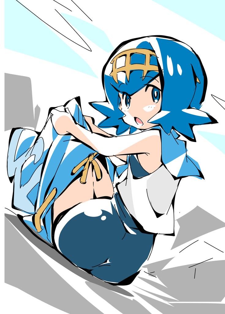 1girl blue_eyes blue_hair female pokemon pokemon_(anime) pokemon_(game) pokemon_sm pokemon_sm_(anime) solo suiren_(pokemon)