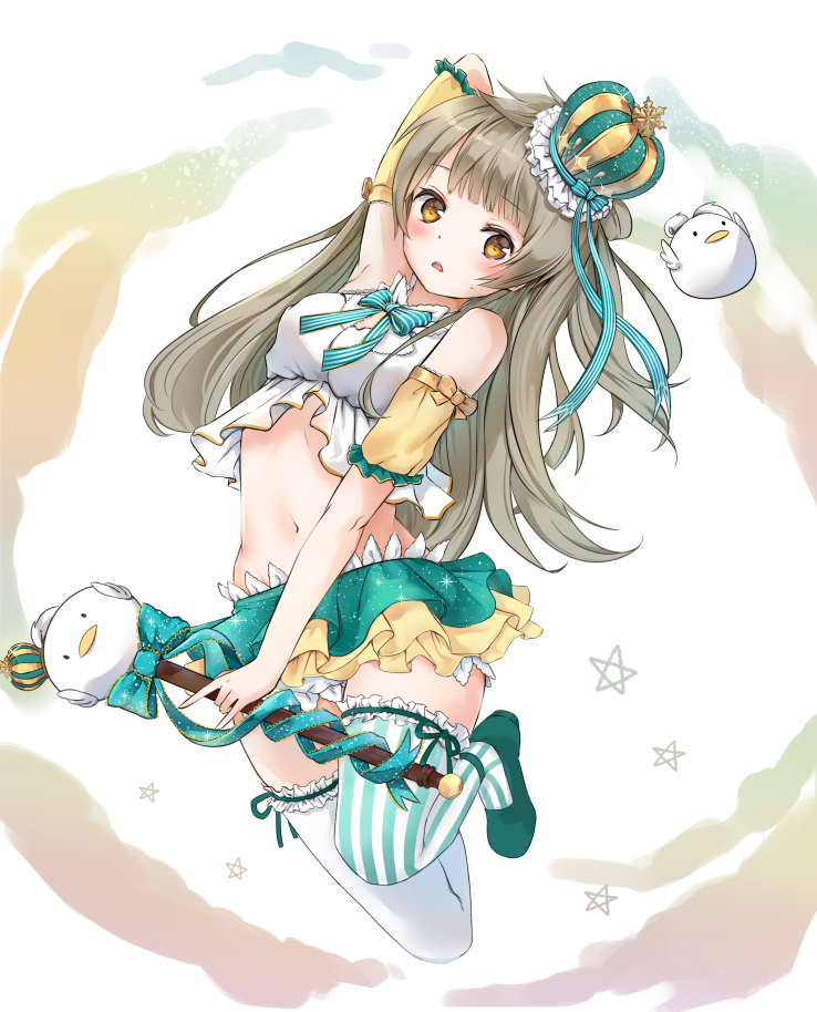 blush brown_eyes brown_hair crown long_hair love_live!_school_idol_project minami_kotori smile