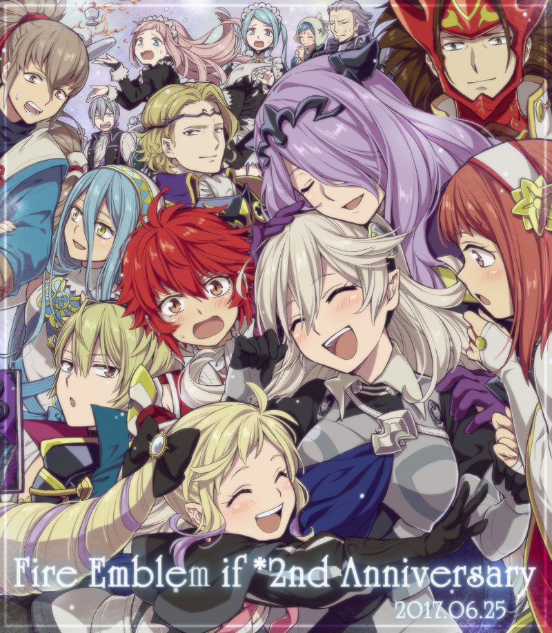 6+boys 6+girls aqua_(fire_emblem_if) armor butler camilla_(fire_emblem_if) cape cup drill_hair elise_(fire_emblem_if) european_clothes felicia_(fire_emblem_if) female_my_unit_(fire_emblem_if) fire_emblem fire_emblem_if flora gloves gunter_(fire_emblem_if) hinoka_(fire_emblem_if) hiyori_(rindou66) japanese_clothes joker_(fire_emblem_if) lilith_(fire_emblem_if) long_hair looking_at_viewer maid marks_(fire_emblem_if) multiple_boys multiple_girls my_unit_(fire_emblem_if) pauldrons sakura_(fire_emblem_if) short_hair smile teacup teapot