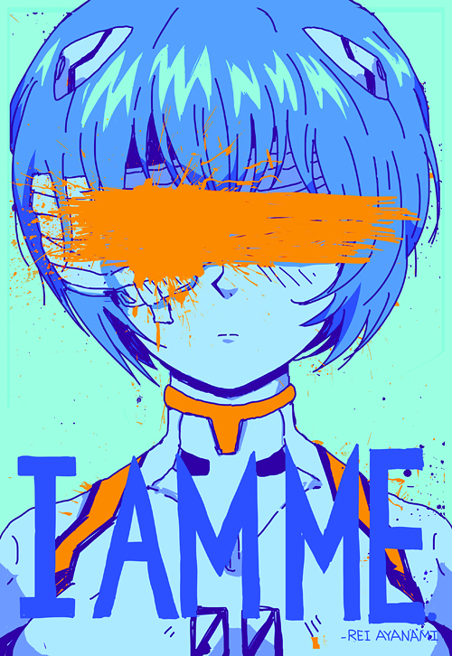 1girl ayanami_rei bandage_over_one_eye censored character_name english expressionless identity_censor limited_palette neon_genesis_evangelion omocat plugsuit solo upper_body