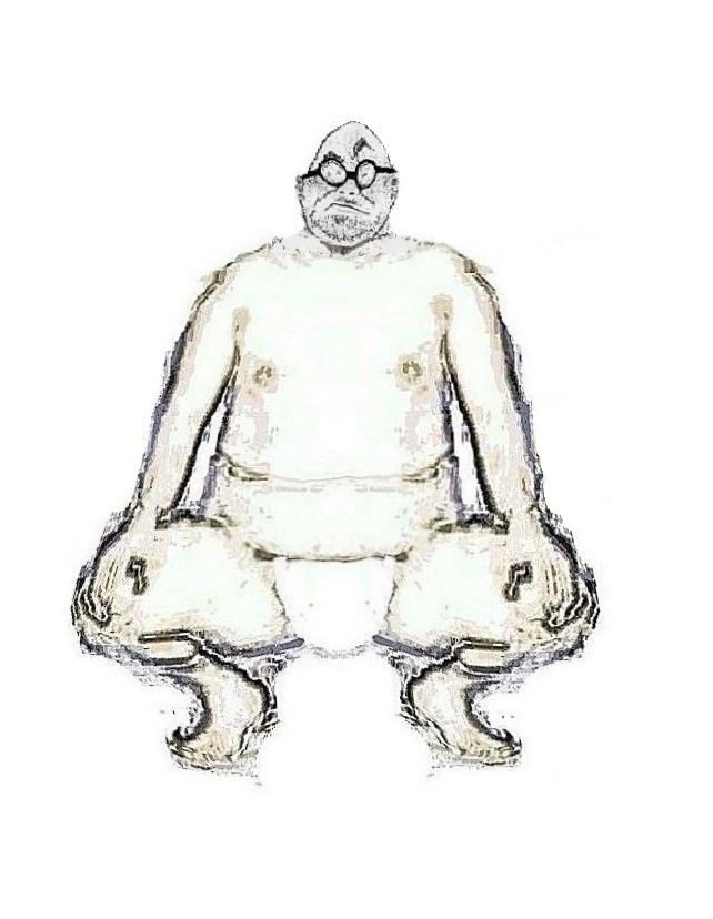 eyeglasses fat_man fundoshi glasses nippon_fundoshi_bijutsukan_bekkan original sitting sumo tagme ugly_man