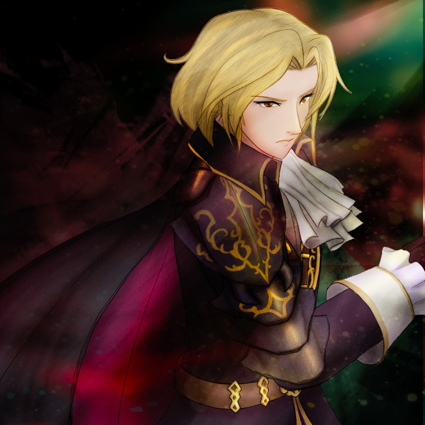 1boy blonde_hair camus cape fire_emblem fire_emblem:_ankoku_ryuu_to_hikari_no_tsurugi fire_emblem:_mystery_of_the_emblem fire_emblem:_shin_ankoku_ryuu_to_hikari_no_tsurugi fire_emblem:_shin_monshou_no_nazo fire_emblem_echoes:_mou_hitori_no_eiyuuou fire_emblem_gaiden looking_at_viewer red_eyes solo