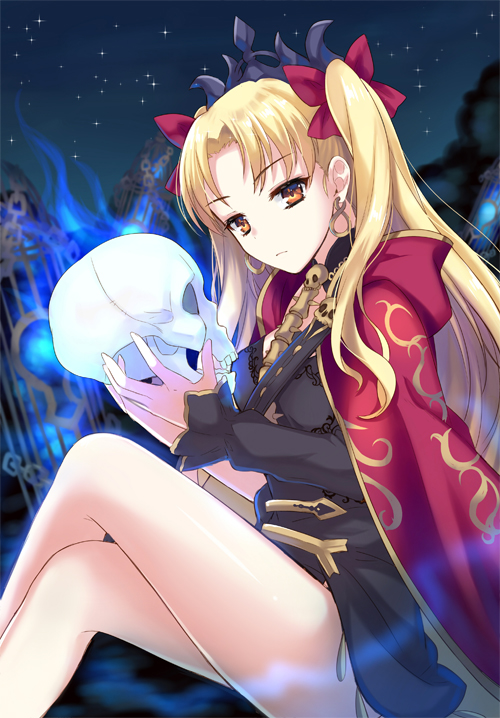 blonde_hair dress ereshkigal_(fate/grand_order) long_hair red_eyes