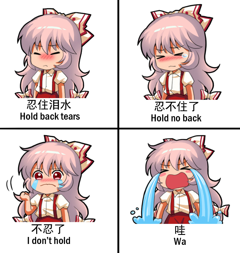 1girl fujiwara_no_mokou multiple_views shangguan_feiying touhou