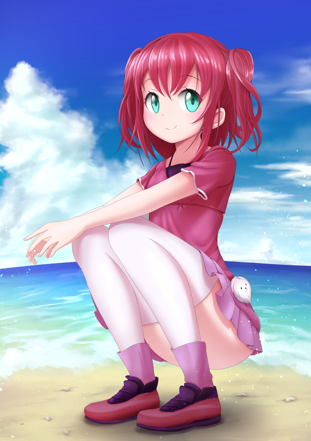 green_eyes kurosawa_ruby love_live! love_live!_sunshine!! pink_hair short_hair smile