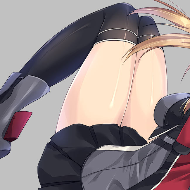10s 1girl black_legwear black_skirt blonde_hair close-up commentary_request head_out_of_frame kantai_collection kobayashi_chisato legs long_hair long_sleeves microskirt military military_uniform pleated_skirt prinz_eugen_(kantai_collection) skirt solo thigh-highs thighs uniform zettai_ryouiki