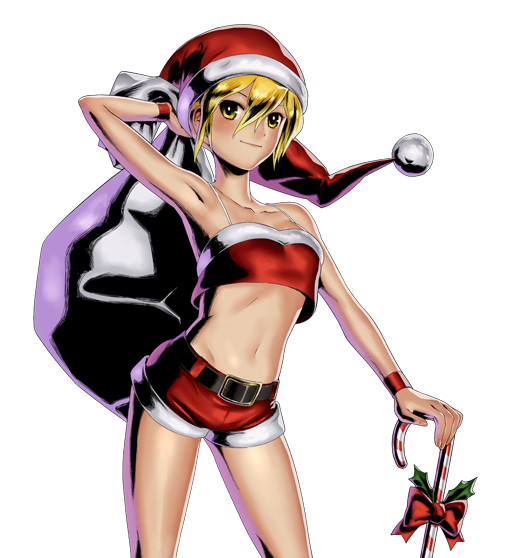 alternate_costume blonde_hair kasamoto_eri metal_slug metal_slug_attack official_art santa_costume yellow_eyes