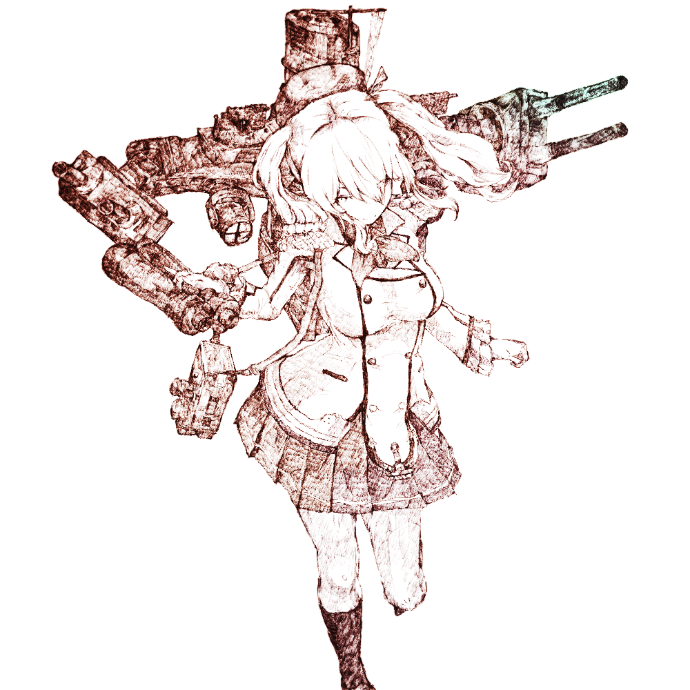 1girl bag binoculars cannon double-breasted epaulettes full_body gurin33 holding_binoculars jacket kantai_collection kashima_(kantai_collection) looking_at_viewer monochrome rigging searchlight shoulder_bag sidelocks simple_background skirt socks solo turret twintails white_background