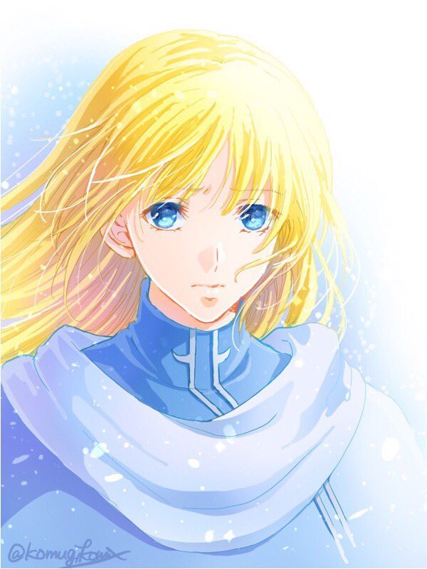 blonde_hair blue_eyes fire_emblem fire_emblem:_rekka_no_ken komugikomix long_hair looking_at_viewer lucius scarf solo