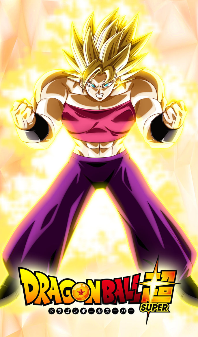 1girl abs biceps blonde_hair caulifla dragon_ball dragon_ball_super green_eyes midriff muscle muscular_female nekoar pants pink_tank_top power-up purple_pants saiyan shoes spiky_hair standing super_saiyan tank_top transformation wrist_cuffs